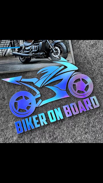 Reflective Car Stickers Biker on Board Decor