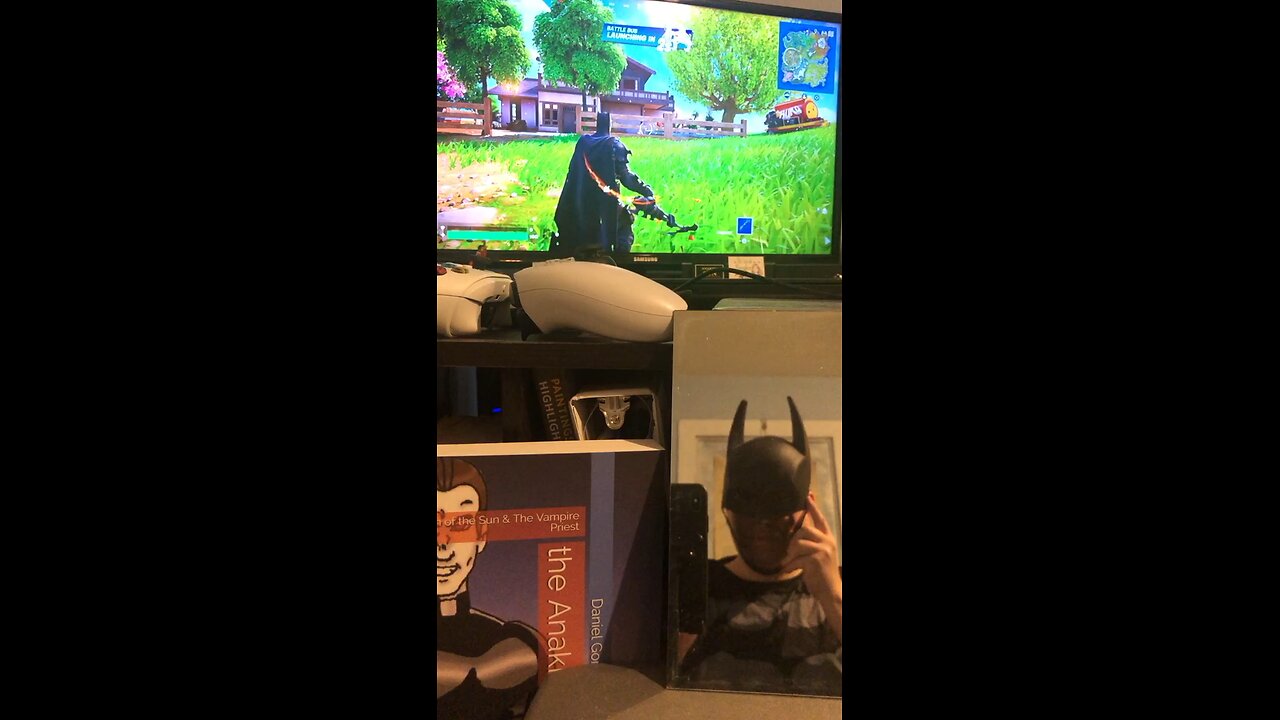 Bat-Dan playing Fortnite