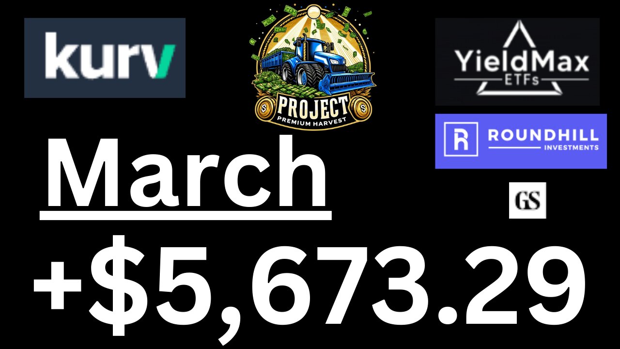 March 2025 Portfolio Totals! Premium + Debt + Tax! #roundhill #yieldmax #portfolio #kurv #gpix