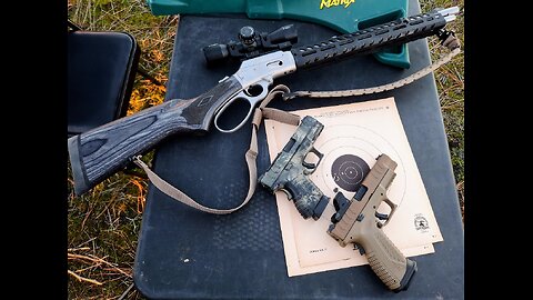 Marlin 10mm 1894 at 100yds.