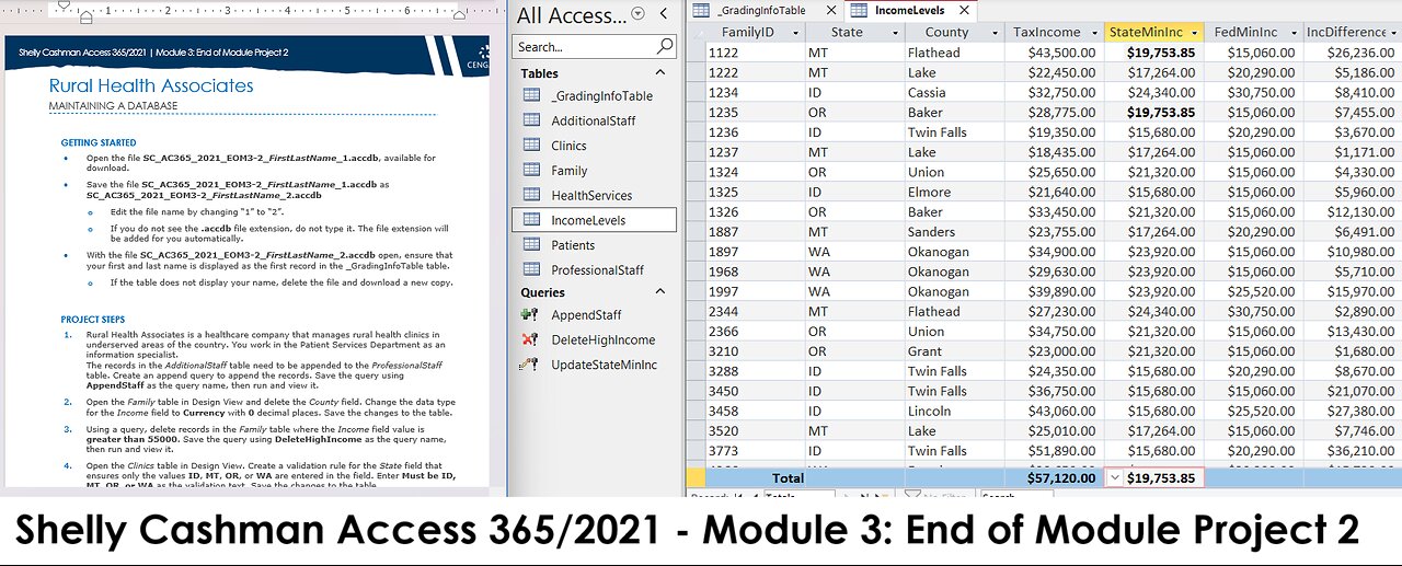 Shelly Cashman Access 365/2021 | Module 3: End of Module Project 2 | Rural Health Associates (2025)