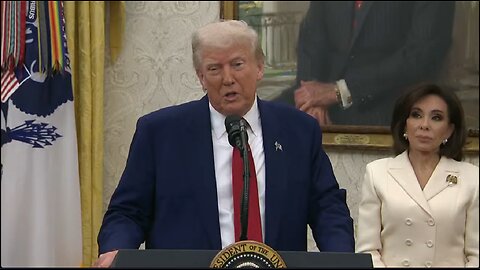 President Trump attends swearing-in ceremony for Jeanine Pirro as Interim US Attorney for DC