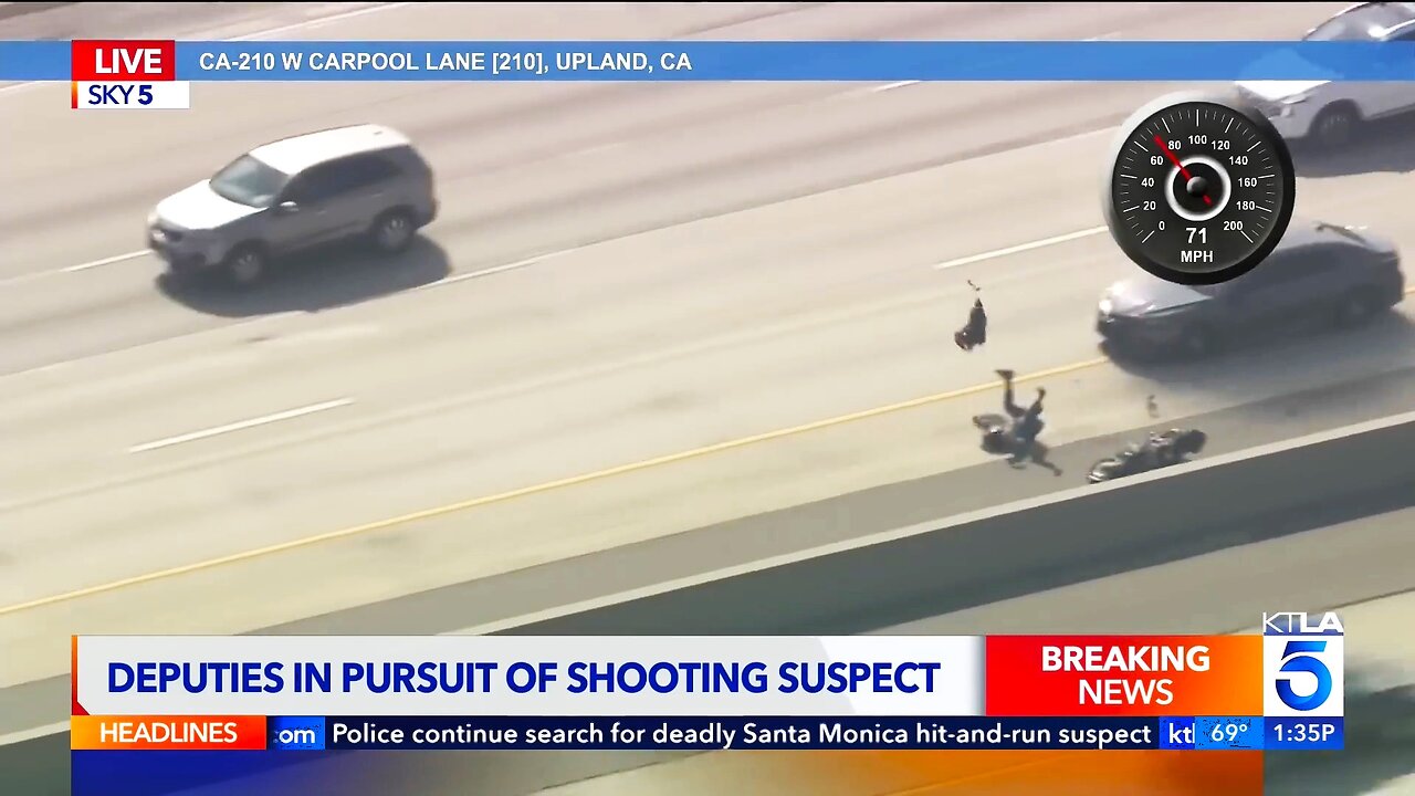 Fleeing Motorcyclist Crashes During High-Speed Pursuit East of Los Angeles
