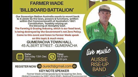 South Australian Event - Gumeracha Town Hall - Saturday 13 December 2025