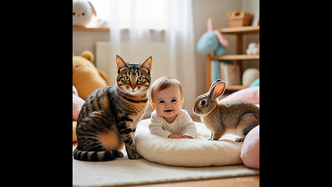Baby Cat Cries for Help 💔 Bad Parents Left Her... But 1 Rabbit Saved Her Life 🐇😭