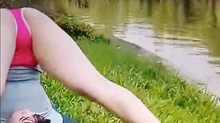 Peaceful yoga flow by the water