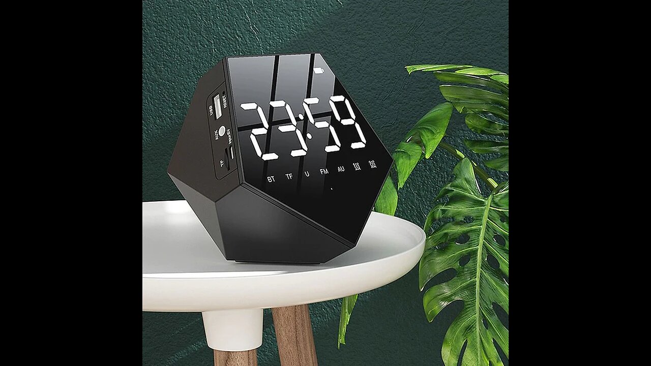 2-in-1 Bluetooth Wireless Speaker with Alarm Clock, for Home & Office