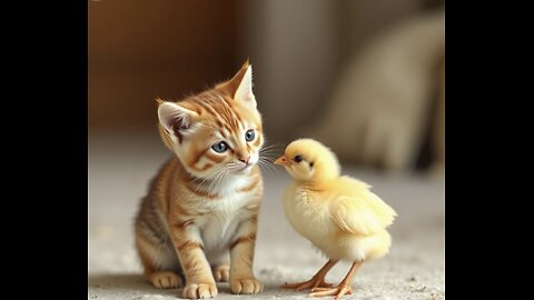 Viral Kitten vs Chick! 😂🐥