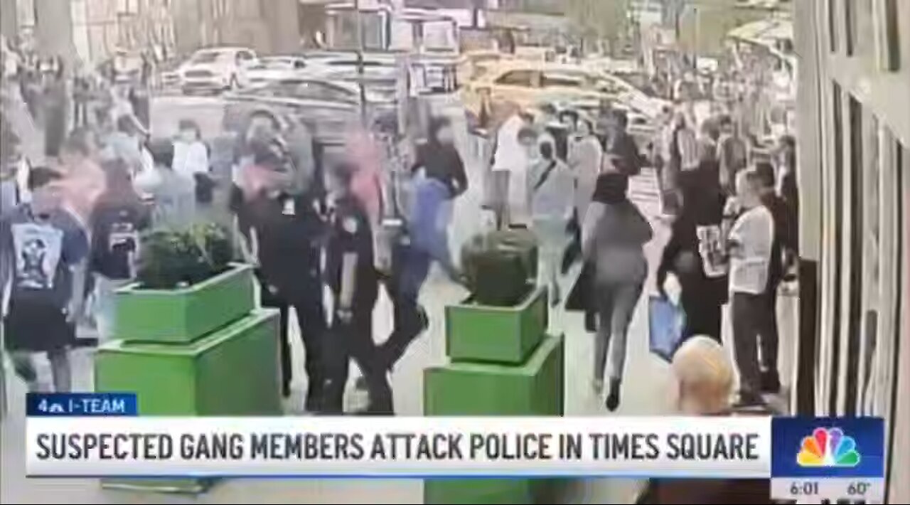 BREAKING: NYPD officers were attacked by a mob of TDA illegals in Times Square when stopping assault