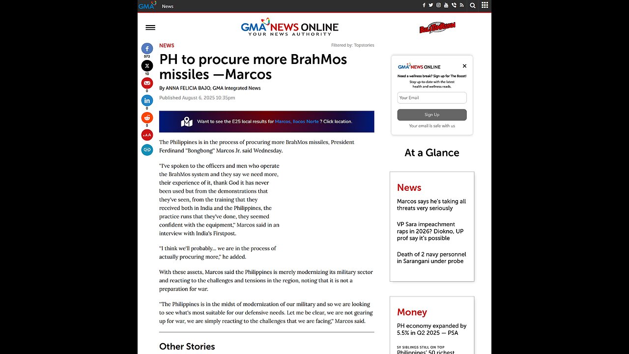 BBM announced getting more BrahMos Missiles from India, on the same Day India announced Modi to