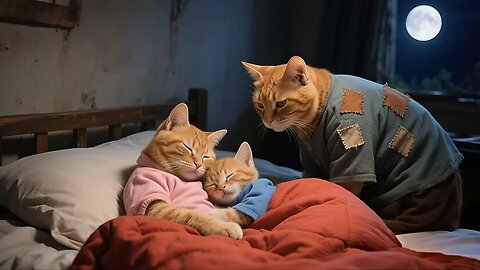 Cute cat family