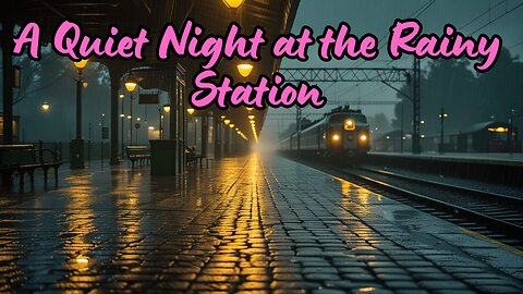 1 Hour of Rainy Night at an Empty Train Station | Relaxing Rain & Thunder Sounds for Sleep
