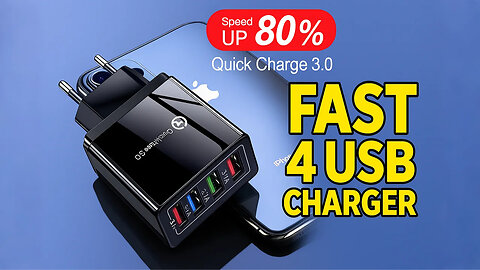 Fast 4 USB Charger Quick Charge 3.0 Fast