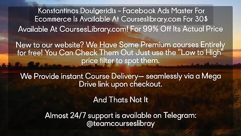 Konstantinos Doulgeridis Facebook Ads Master For Ecommerce Is AvailableAt Courseslibrary.com For 30$