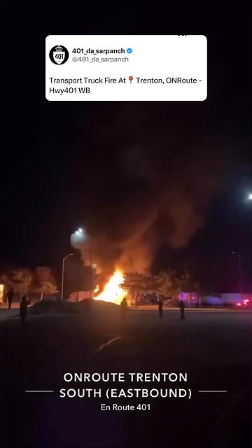 Truck Fire In Trenton Ontario