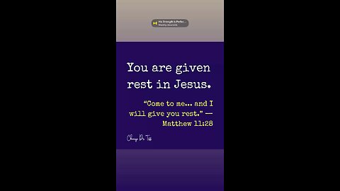 Find rest in Him
