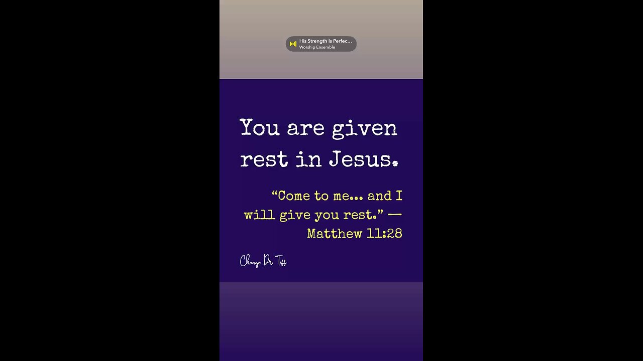 Find rest in Him