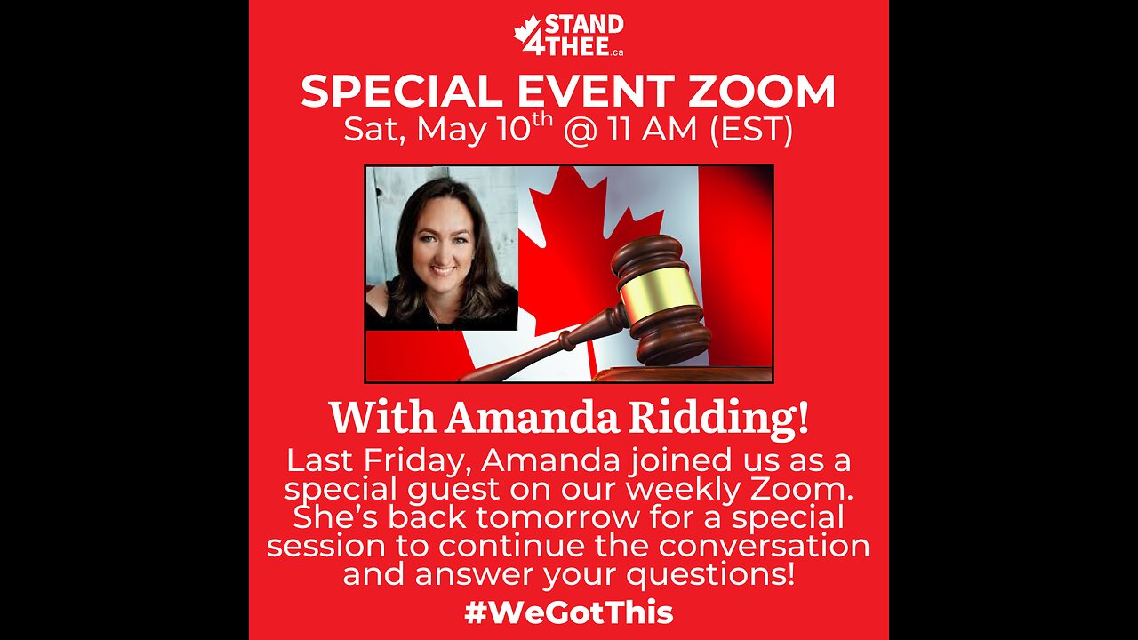 Stand4THEE Saturday Special Zoom with Amanda Ridding - May 10