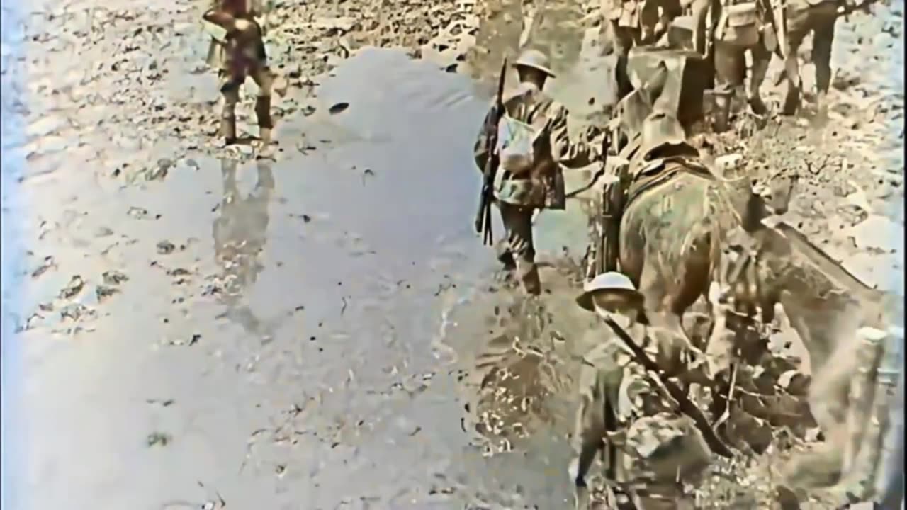09 - Mud and wire and broken cries - WW1 Inspired Trench Music - Colourized Footage