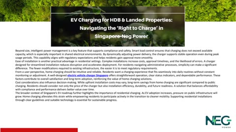 EV Charging for HDB & Landed Properties: Navigating the ‘Right to Charge’ in Singapore-Neg Power