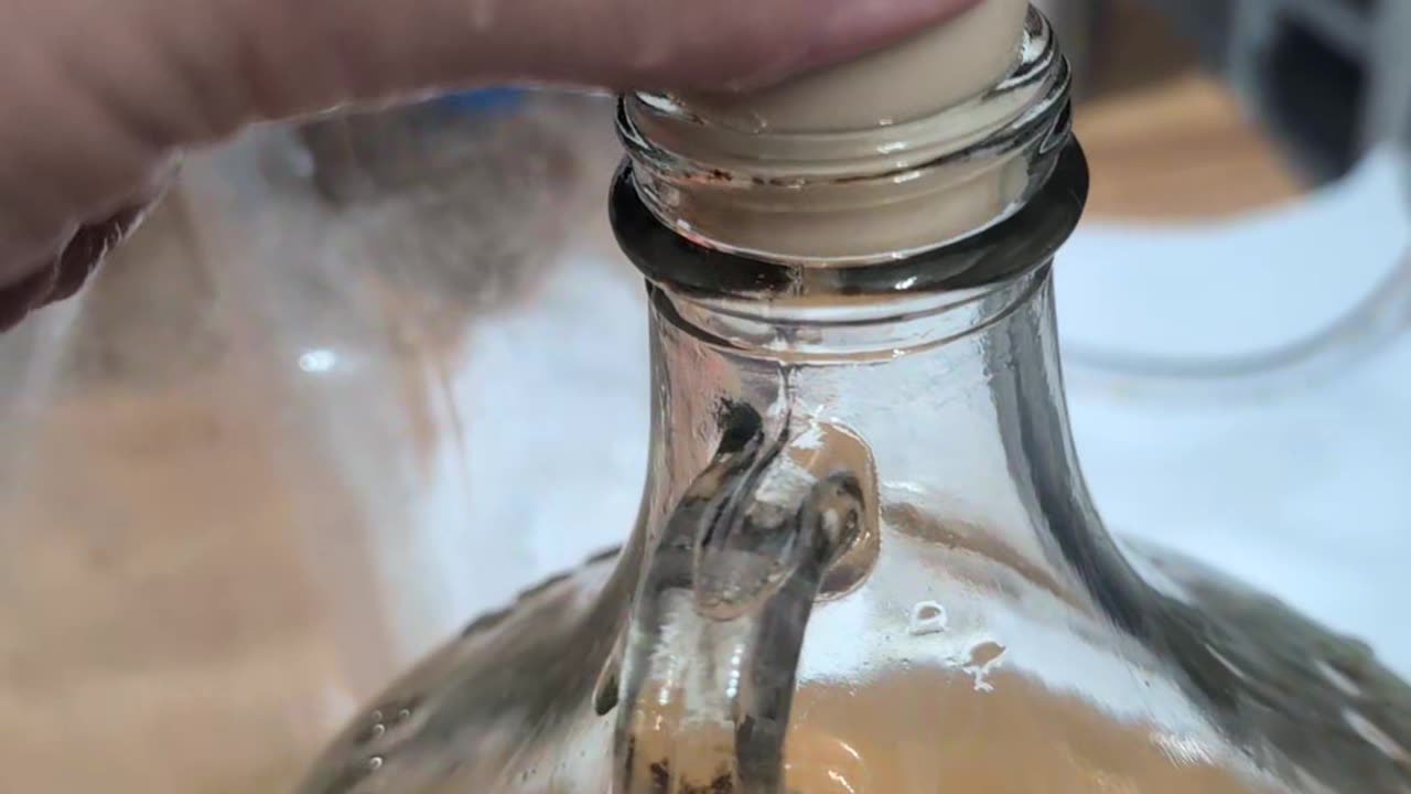 Moved the strawberry mango mead into a new container