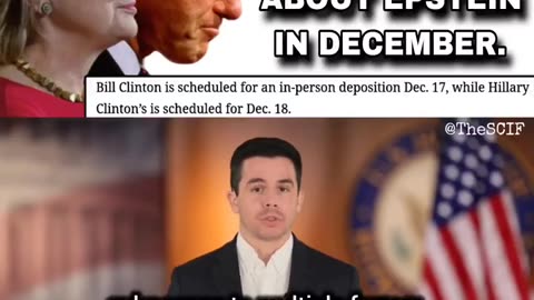 BILL & HILLARY CLINTON are officially scheduled to testify about JEFFERY EPSTEIN in December