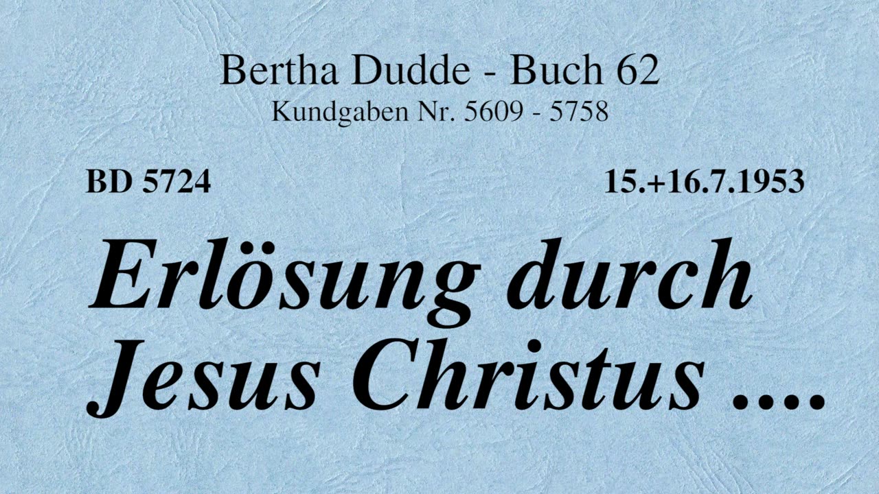 BD 5724 - ERLÖSUNG DURCH JESUS CHRISTUS ....