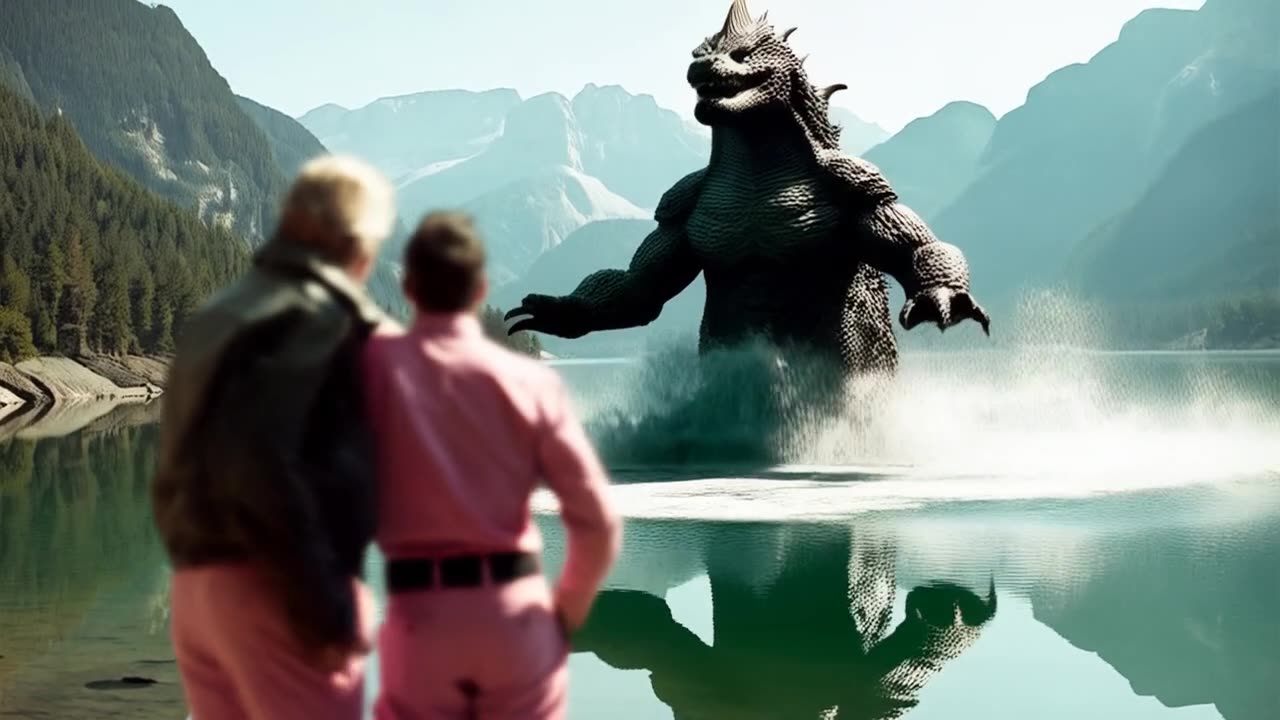 Trump and Musk meets Godzilla