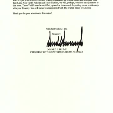 President Trump sends a flurry Of Tariff letters