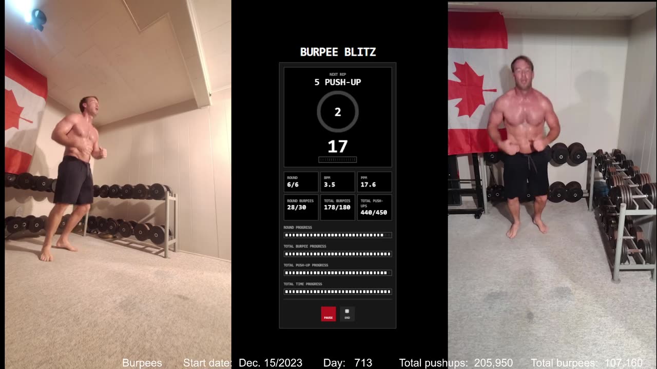 Everyday 450 push ups and 180 Burpees!