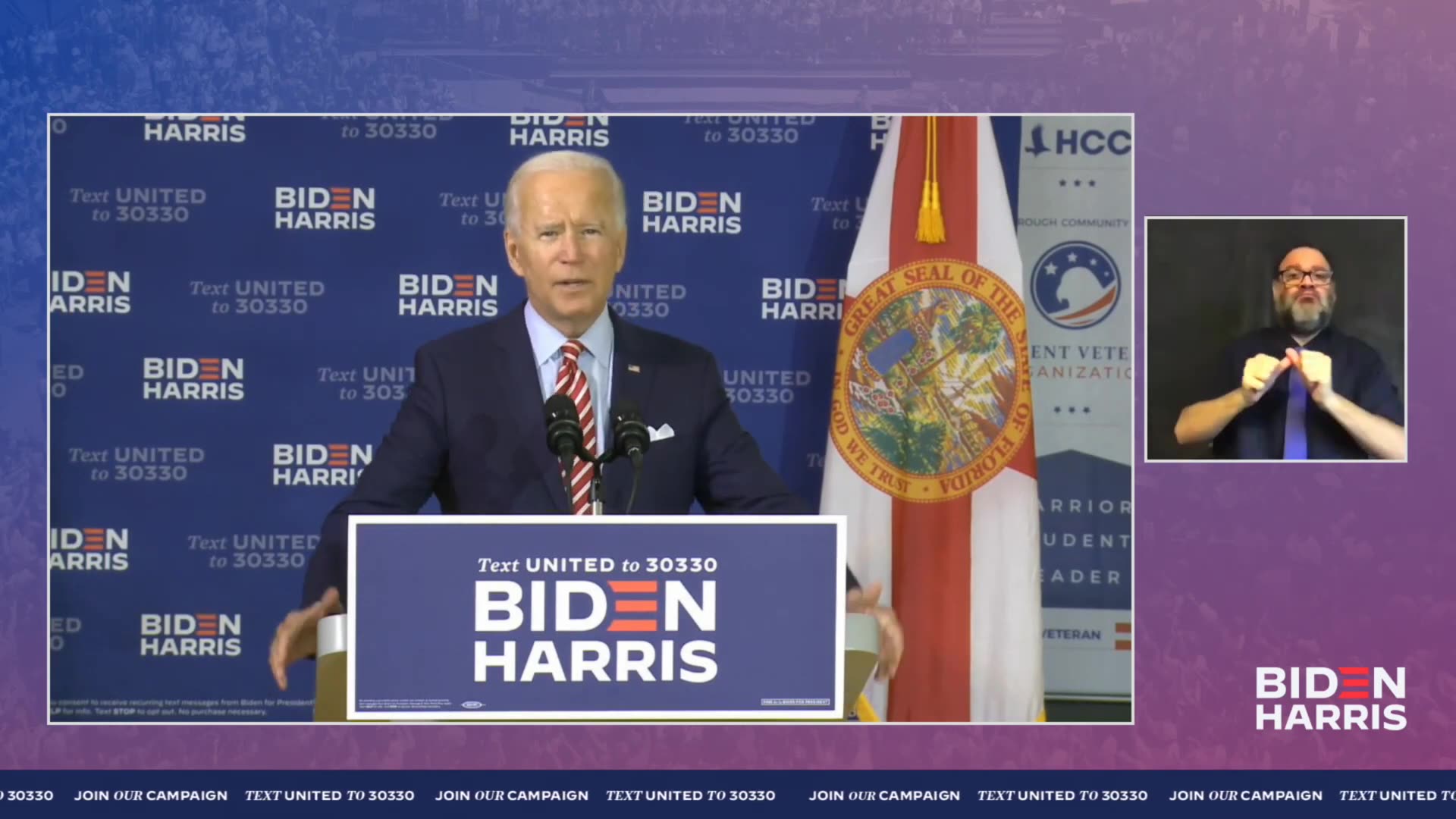 Joe Biden Speaks with Veterans in Tampa, Florida