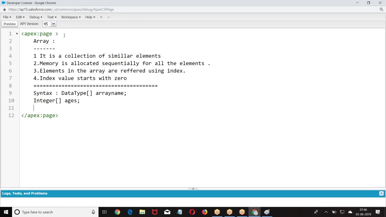 Salesforce Apex Videos-26. Arrays