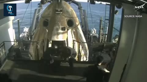 Suni Williams homecoming: Moment NASA astronauts exit SpaceX Dragon capsule