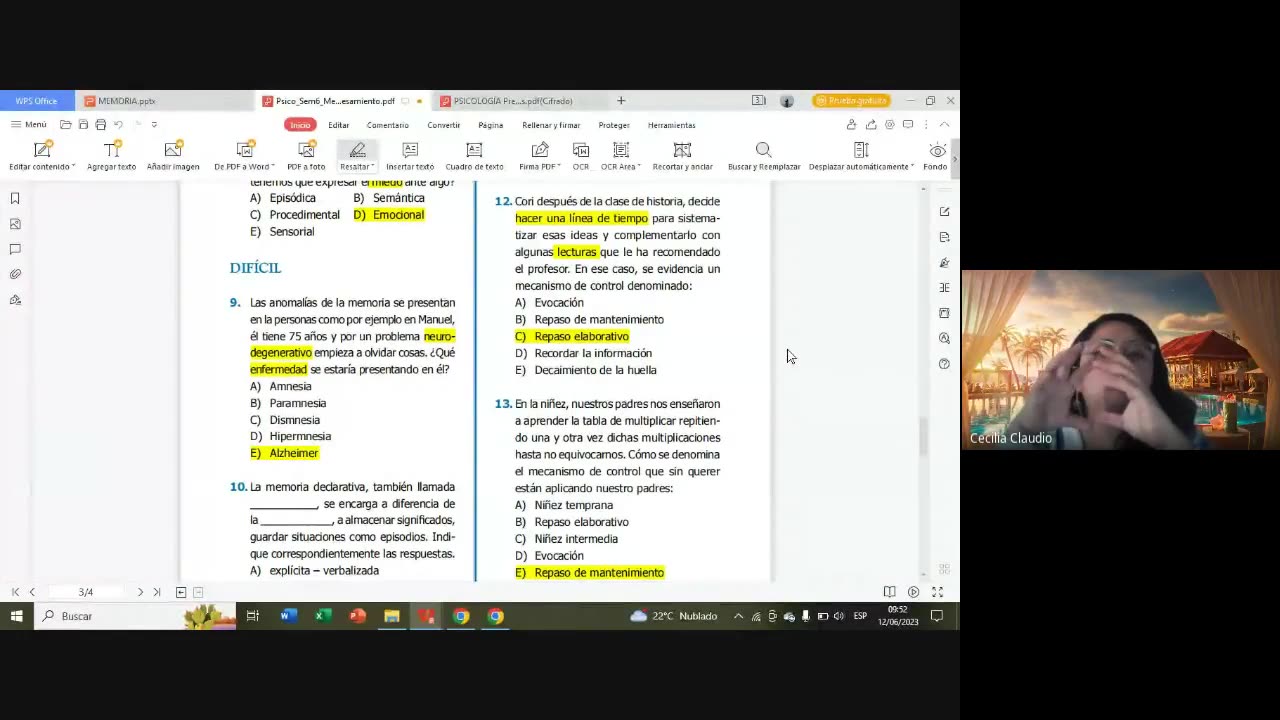 PAMER SEMESTRAL 2023 | Semana 06 | Psicología: Memoria