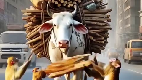Story of poor cow and monkeys
