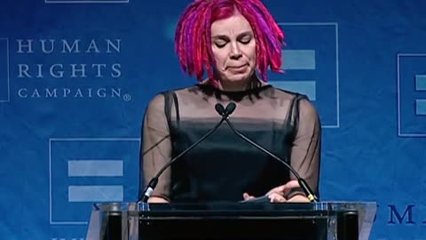 Lana Wachowski (co-creator of the Matrix) receives the HRC Visibility Award (mirror)