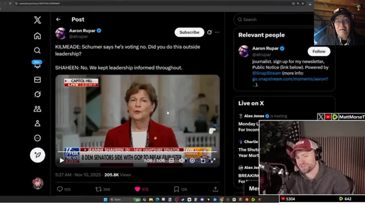 Chuck Schumer - Chooses 8 To Fall On the Sword - Politics as Usual -11-10-25