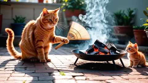 Mama Cat’s Fall in the Cabbage Garden, Kitten Becomes the Little Hero