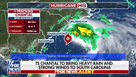 Tropical Storm Chantal is expected to make landfall in South Carolina within the next few hours