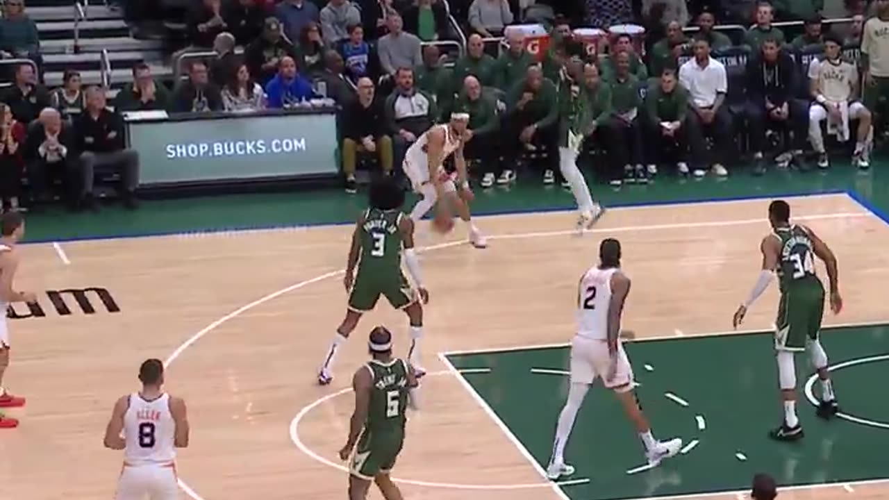 NBA - Book pulls from deep and gets the foul with it 😮‍💨 Suns/Bucks