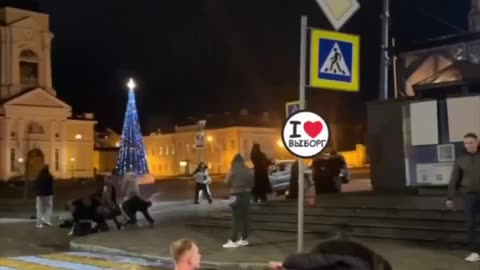 Drunken Brawl Near St. Petersburg, Russia