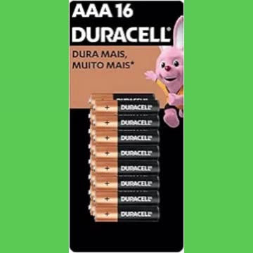 DURACELL - Pilha Alcalina AAA, Palito com 16 unidades