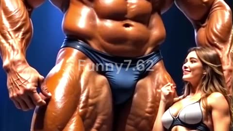 Giant Bodybuilder Lifts Tiny Girl