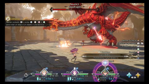 Trials of Mana vs Gigadragon gameplay