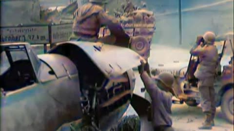 US troops inspect captured enemy ✈️ April 1945 🎥 #Colourized