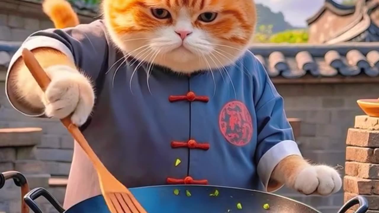 Xiaoju's Good Life - Stir-fried Cowpea with Minced Pork #catshorts #funnycats