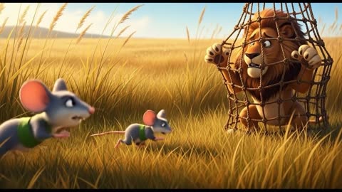 The Lion & Two Mice – 90 Second Adventure Story (Kids Cartoon)