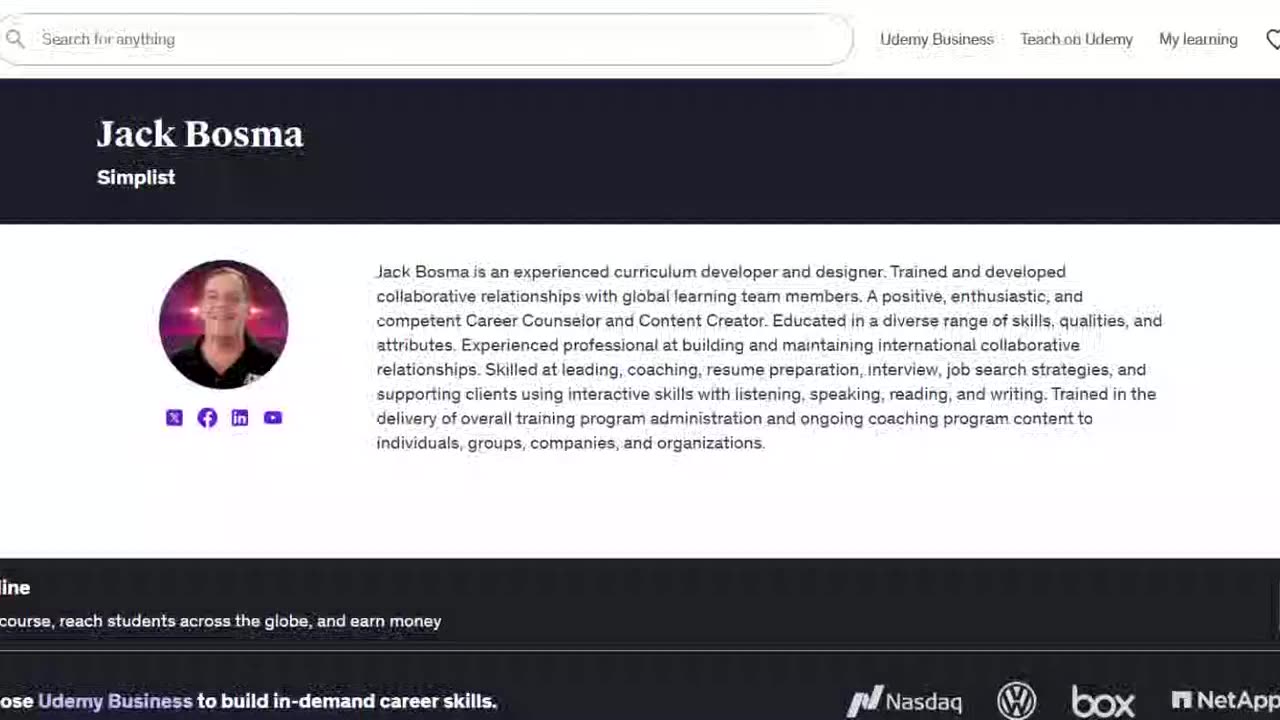 Please Create A Udemy Profile