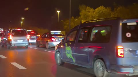 Dublin Taxi protest against Uber is underway in Dublin.