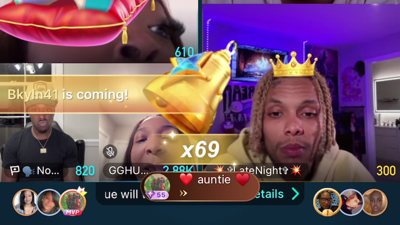 Liyah too busy live to help her momma, lines with GG and Mocha